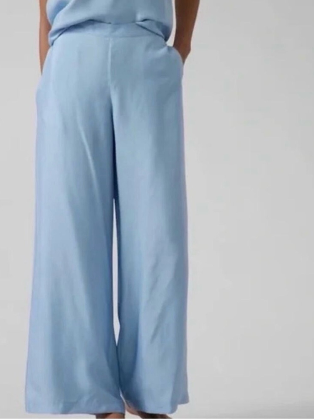 Athleta Soft Sky Blue Wide-Leg Pants Athleisure , LoungeWear, AthletaPetite